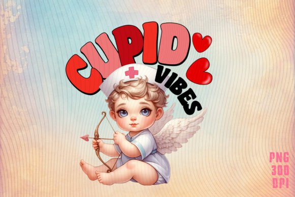 Cupid's Vibes: A Charming Nurse Valentine Design