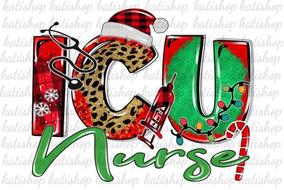 Festive ICU Nurse Christmas Xmas Png Sublimation
