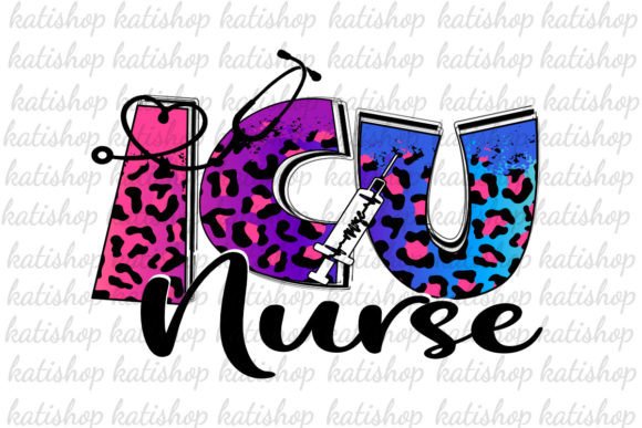 ICU Nurse Leopard Career PNG for Embroidery