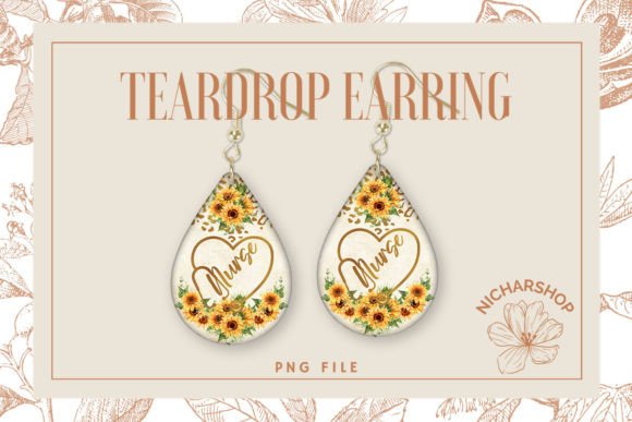 Nurse Flower Stethoscope Heart Teardrop4