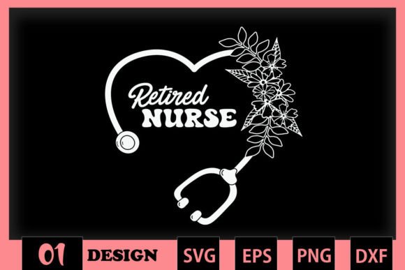Retired Nurse Stethoscope Floral Embroidery