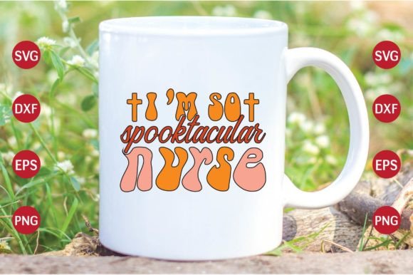 Spooktacular Nurse Groovy Retro Embroidery